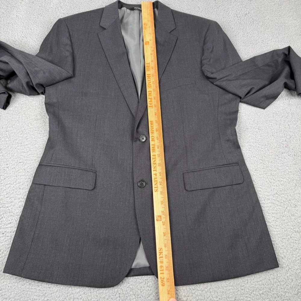 Jos A Bank Executive Suit Mens 44L 38W Charcoal Gray 100% Wool Tailored Fit